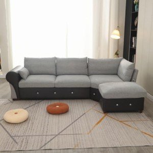 Light Grey 5-Seater L-Shaped Corner Sofa
