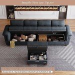 JAMFLY L-Shaped Convertible Sectional Sofa with Storage