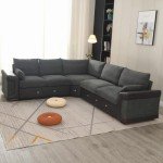 Dark Gray L-Shaped Corner Sofa with USB Port
