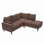 5-Seater Modern L-Shaped Sectional Sofa with USB Port