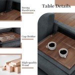 JAMFLY L-Shaped Convertible Sectional Sofa with Storage