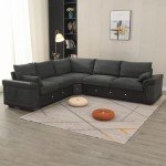 Dark Gray L-Shaped Corner Sofa with USB Port