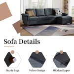 JAMFLY L-Shaped Convertible Sectional Sofa with Storage