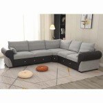 Light Gray 6-Seater L-Shaped Corner Sofa