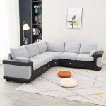Light Gray L-Shaped Corner Sofa with USB Port