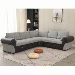 Light Gray 6-Seater L-Shaped Corner Sofa