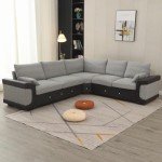 Light Gray L-Shaped Corner Sofa with USB Port