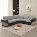 Light Gray 6-Seater L-Shaped Corner Sofa