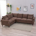 Panana 6-Seater L-Shaped Corner Sofa in Brown