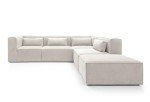 Doris Large Reversible Corner Sofa in White Chenille