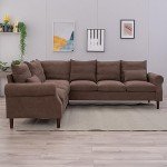 Panana 6-Seater L-Shaped Corner Sofa in Brown