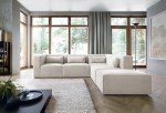 Doris Large Reversible Corner Sofa in White Chenille