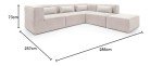 Doris Large Reversible Corner Sofa in White Chenille