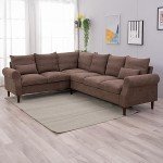 Panana 6-Seater L-Shaped Corner Sofa in Brown