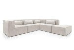 Doris Large Reversible Corner Sofa in White Chenille