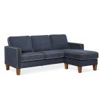 Novogratz Bowen Blue L-Shaped Sectional Sofa