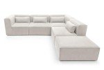 Doris Large Reversible Corner Sofa in White Chenille