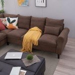 Panana 6-Seater L-Shaped Corner Sofa in Brown