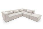 Doris Large Reversible Corner Sofa in White Chenille
