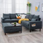 Panana 6-Seater Grey Sectional Corner Sofa