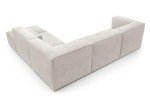 Doris Large Reversible Corner Sofa in White Chenille