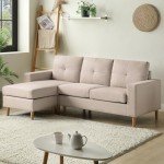 Beige 3-Seater L-Shaped Sofa with Footrest