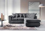 Elegant Grey L-Shaped Corner Sofa with Luxurious Cushions