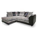 Luca 4-Seater L-Shaped Black & Grey Sofa