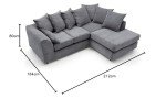 Elegant Grey L-Shaped Corner Sofa with Luxurious Cushions