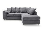 Elegant Grey L-Shaped Corner Sofa with Luxurious Cushions