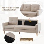 Beige 3-Seater L-Shaped Sofa with Footrest