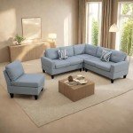 L Shaped Modern Leather Sofa Bed with Chaise