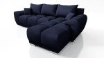 Dark Blue Velvet L-Shaped Corner Sofa Bed