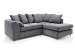 Elegant Grey L-Shaped Corner Sofa with Luxurious Cushions
