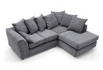 Elegant Grey L-Shaped Corner Sofa with Luxurious Cushions