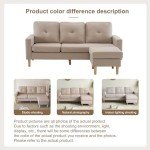 Beige 3-Seater L-Shaped Sofa with Footrest