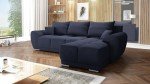 Dark Blue Velvet L-Shaped Corner Sofa Bed