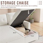 IULULU L-Shaped Convertible Sofa Bed with Storage