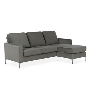 Velvet Grey Novogratz Chapman Sectional Sofa