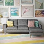 Velvet Grey Novogratz Chapman Sectional Sofa