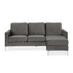 Velvet Grey Novogratz Chapman Sectional Sofa