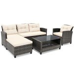Cozy 4-Piece Outdoor Rattan Sofa Set