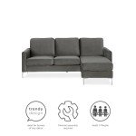 Velvet Grey Novogratz Chapman Sectional Sofa