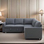 GlasFlength Convertible Sleeper Sofa with Storage