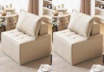 Beige Modular L-Shaped Sectional Sofa Set