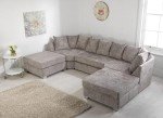 Spacious 6-Seater U-Shaped Sofa Set with Footstools