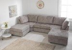 Truffle Fabric 6-Seater U-Shaped Sofa Set