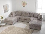 Spacious 6-Seater U-Shaped Sofa Set with Footstools