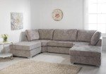 Truffle Fabric 6-Seater U-Shaped Sofa Set