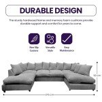 U-Shape Jumbo Cord Sofa for Living Room